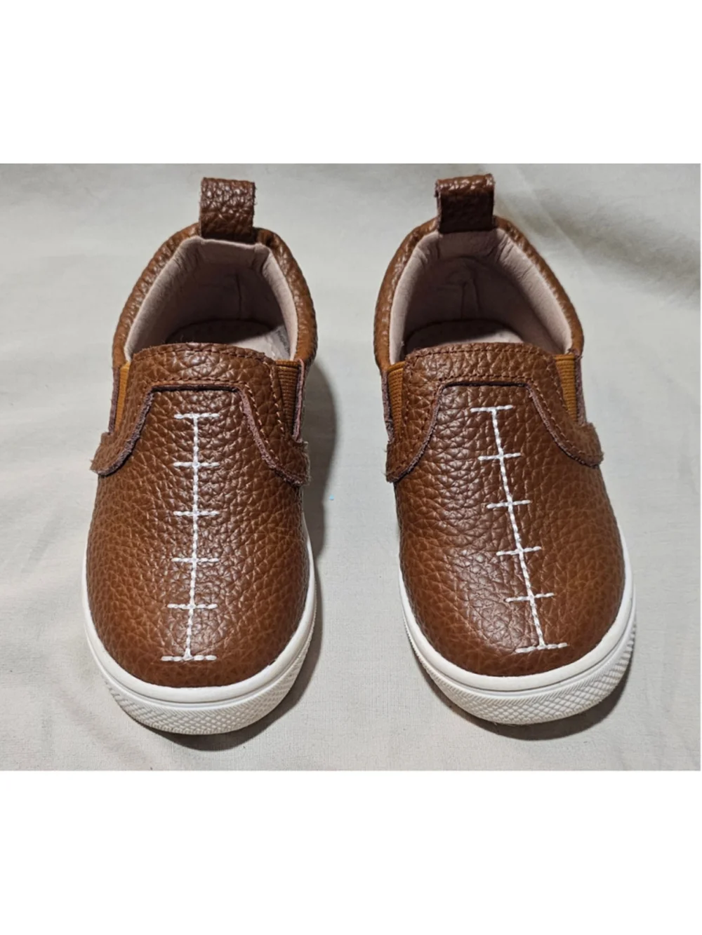 Baby A Bear Co Football Slip-On Shoes Size 5 Brown White
